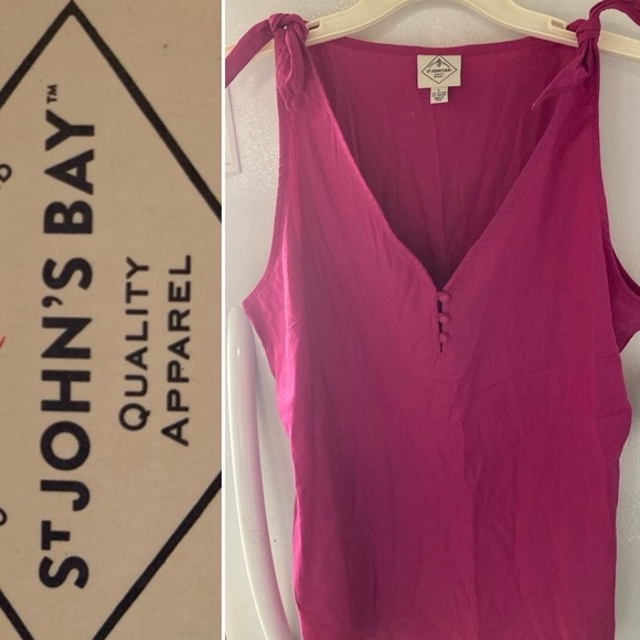 St. John's Bay Tops - St. John's Bay Fuchsia Tank Top